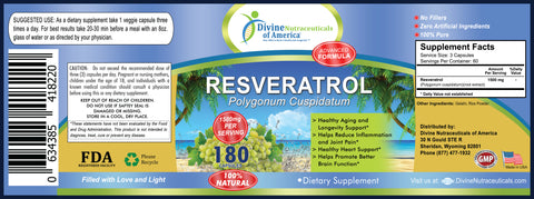 Resveratrol 1500mg 180 Capsules